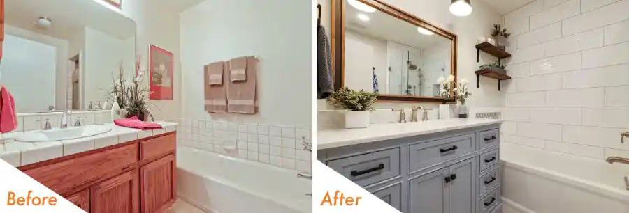 granite bathroom countertops before after in Conroe, tx