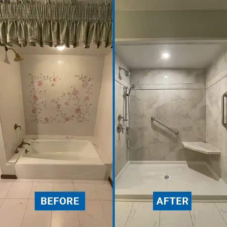 professional bathtub replacement Conroe, TX before & after