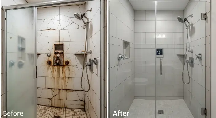 residential bathroom remodeling before & after in Conroe