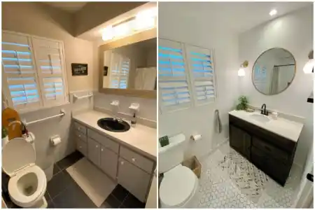 small bathroom contractors Conroe TX before after