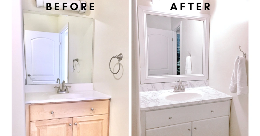 stone vanity tops near Conroe before and after