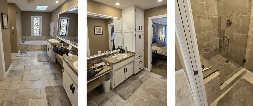 Old bathroom to Luxury bathroom near me in Oak Ridge North, TX
