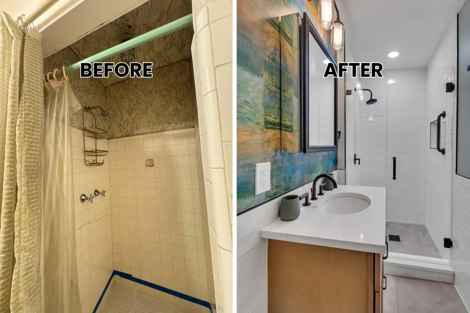 expert affordable bathroom remodeling The Woodlands, TX before & after