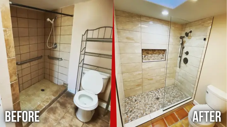 before & after expert bathroom remodeling in The Woodlands,TX