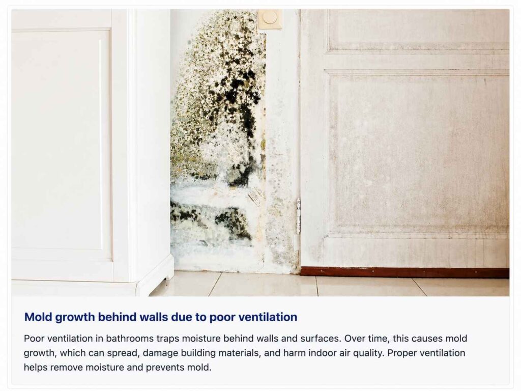 mold behind walls bathroom failure reason 