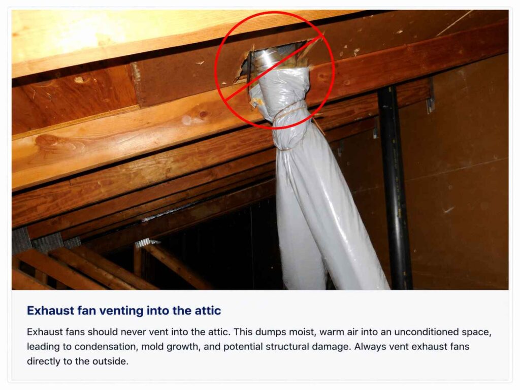 common and costly mistake exhaust fan venttic into attic